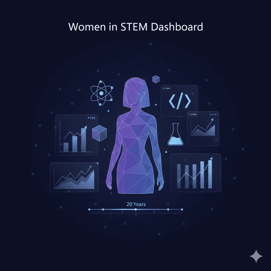 Women in STEM Dashboard - Interactive Tableau dashboard analyzing 20+ years of trends in women's participation in STEM fields.